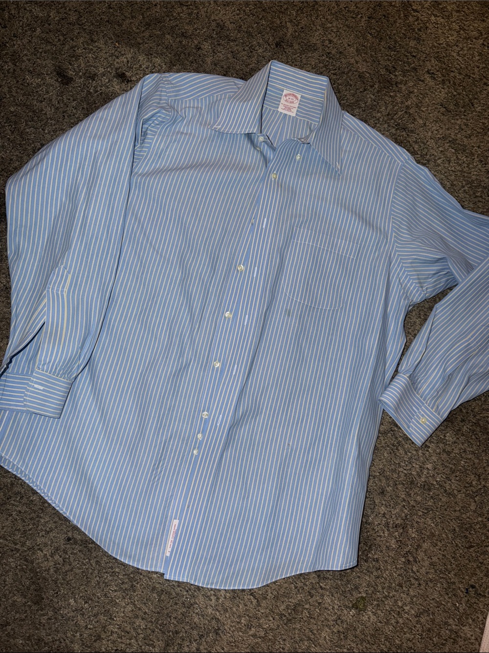 Brooks Brothers Light Blue/yellow Stripe Men's Dress Shirt